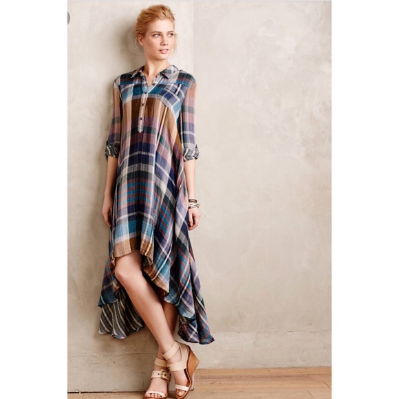 Anthropologie Dresses & Skirts - Anthropologie Holding horses Plaid Shirtdress - S